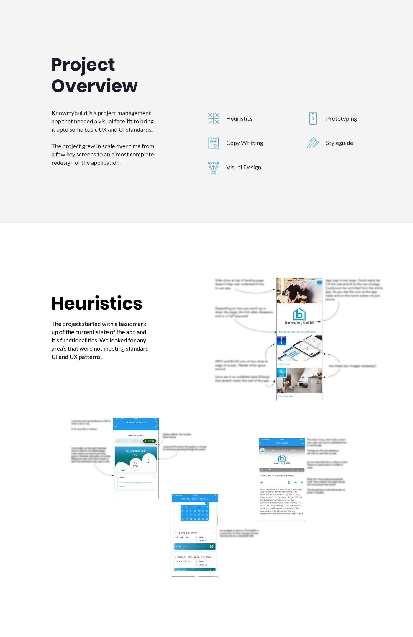 Project overview and UX heuristics audit